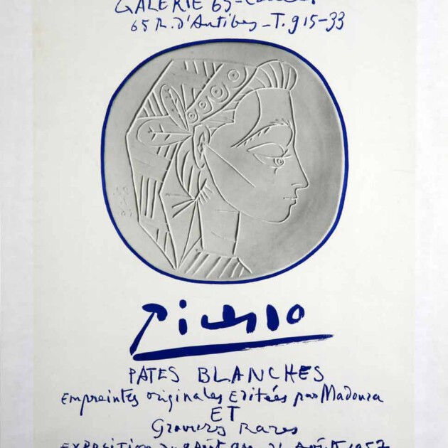 Picasso, White Clay Original Clay Reliefs of Madoura and Rare Leave