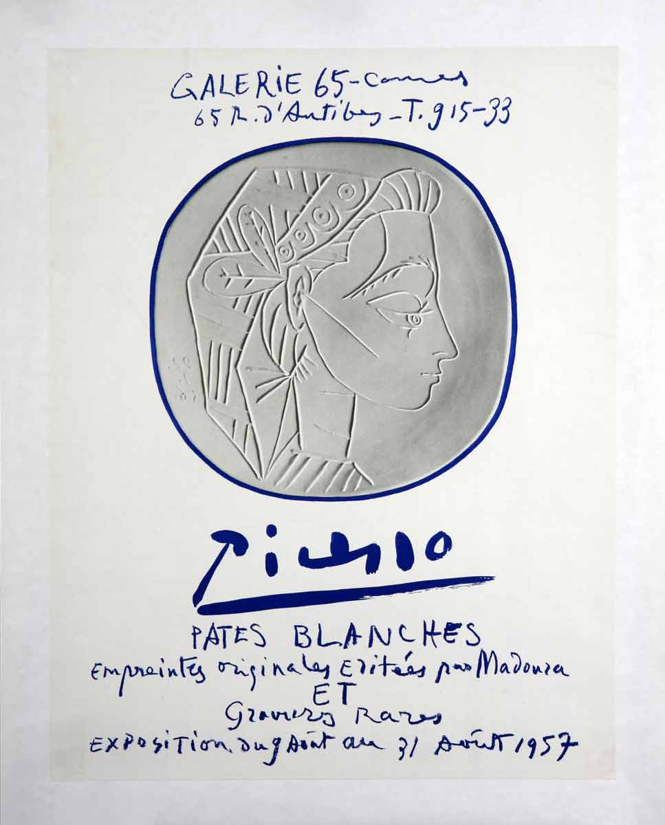 Picasso, White Clay Original Clay Reliefs of Madoura and Rare Leave