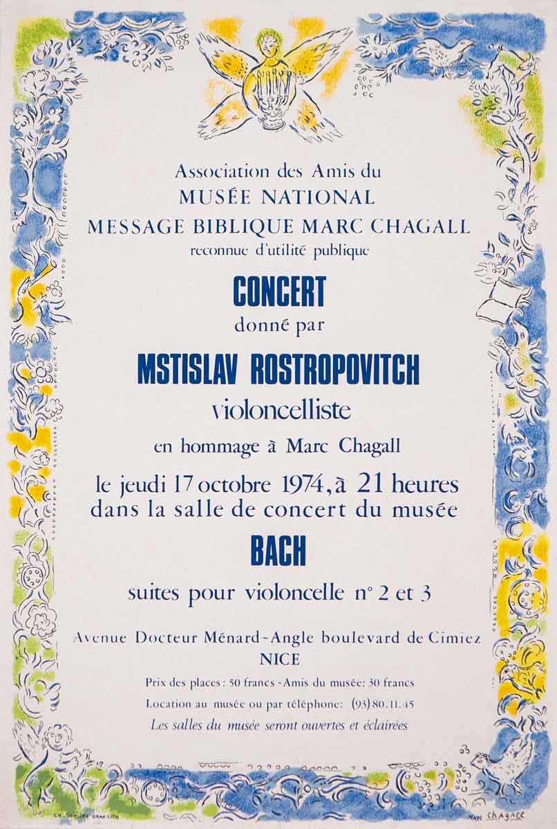 Mstislav Rostropovitch. Salle du Musee National. Nice.